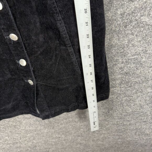 Love Tree Dress Women L Large Black Sheath Short Corduroy Button Sleeveless - Picture 4 of 7